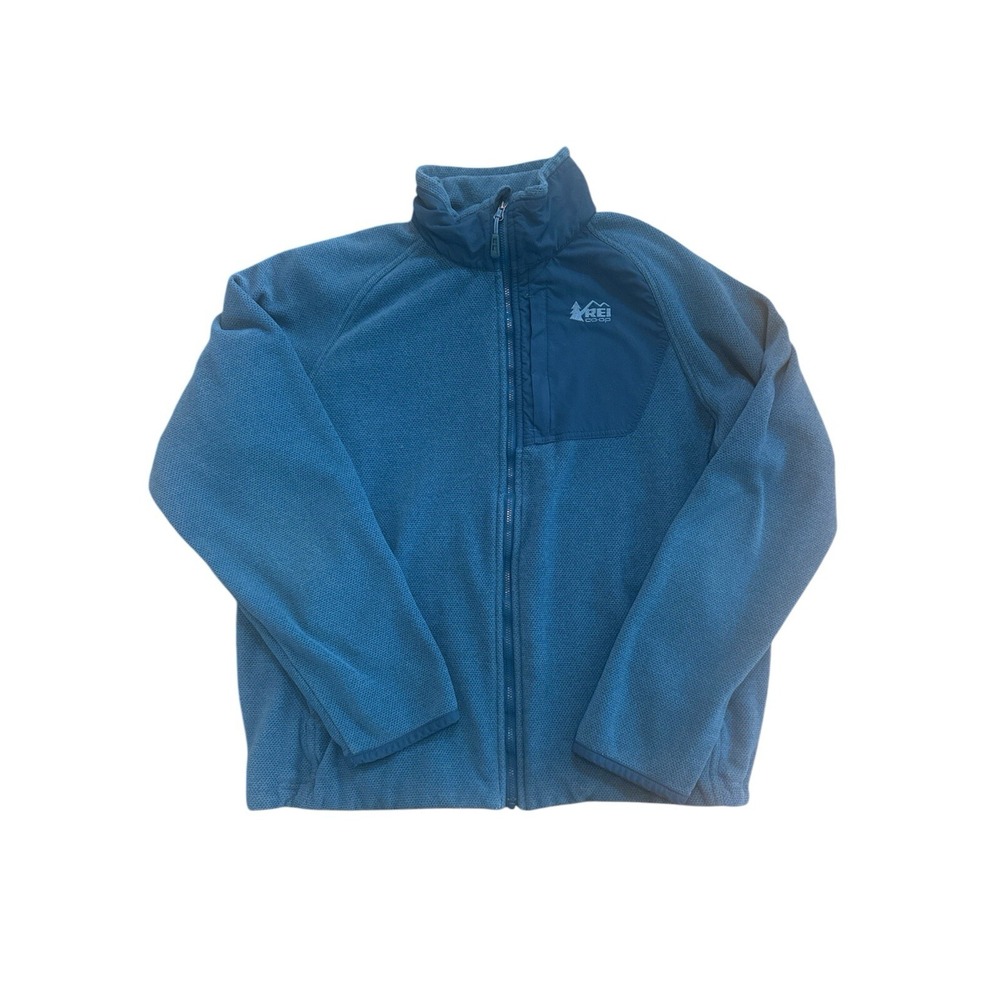 REI Co Op‎ Polartec Fleece Jacket  Large Blue Hiking Outdoor recycled polyester